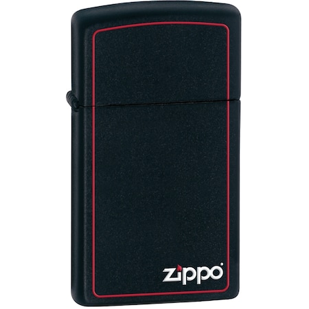 Zippo 2024 Zippo Black Matte W/Logo & Border, Slim ZIP-1618ZB
